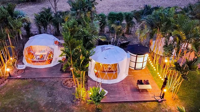 Yurt Tent Pool View