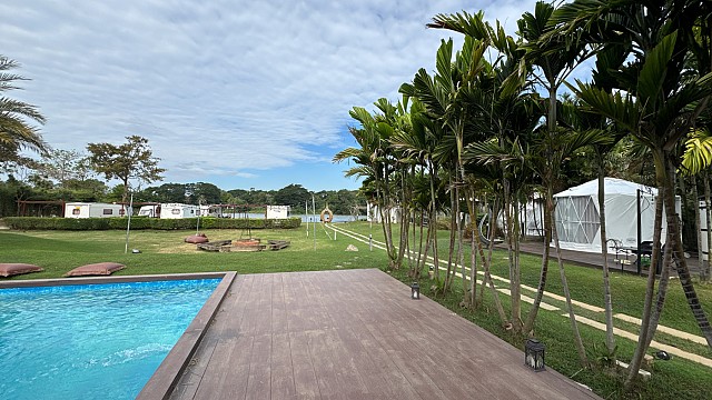 Yurt Tent Pool View