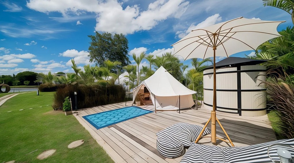 Bell Tent Pool View