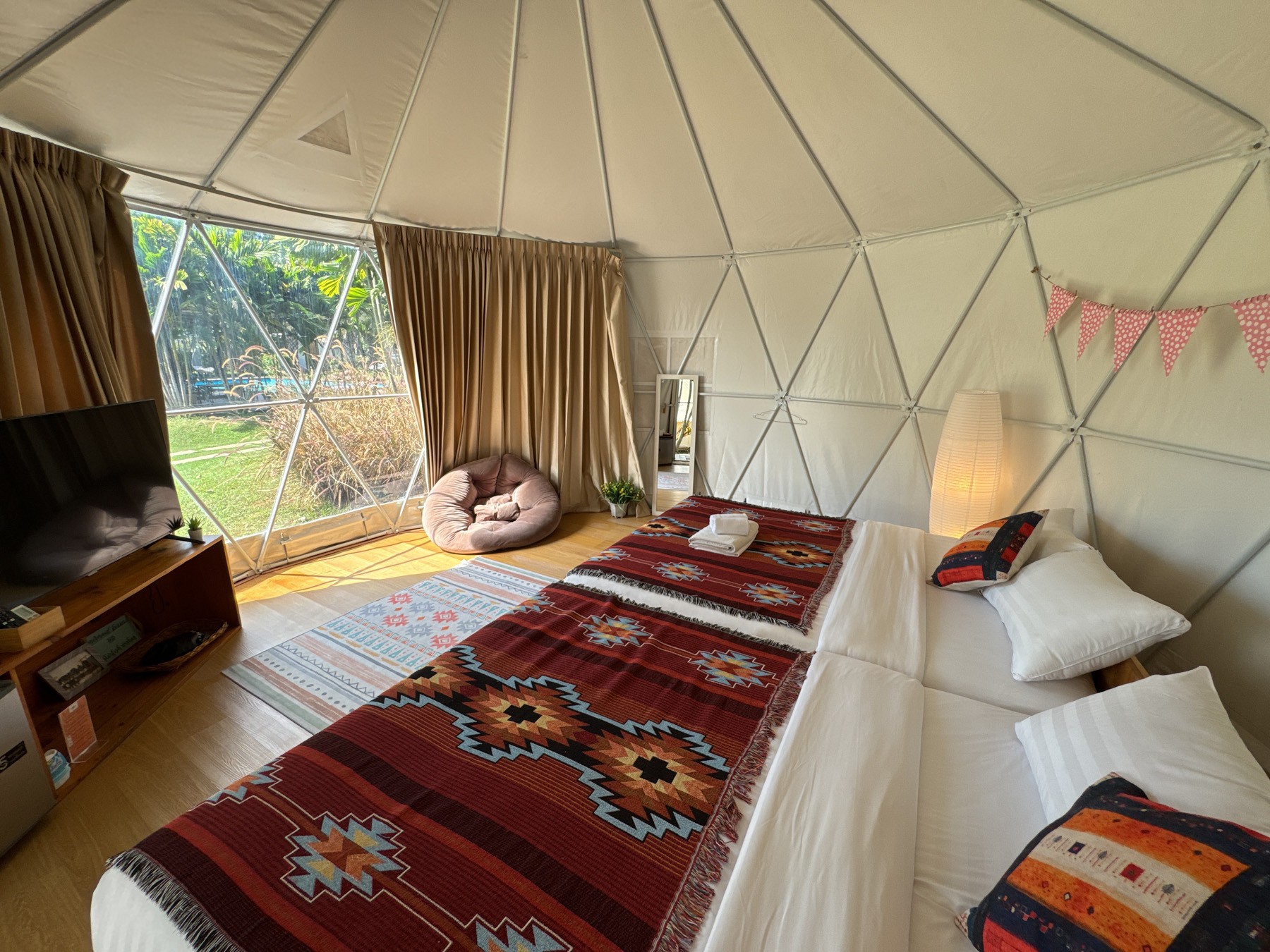 Family Yurt Tent Garden View