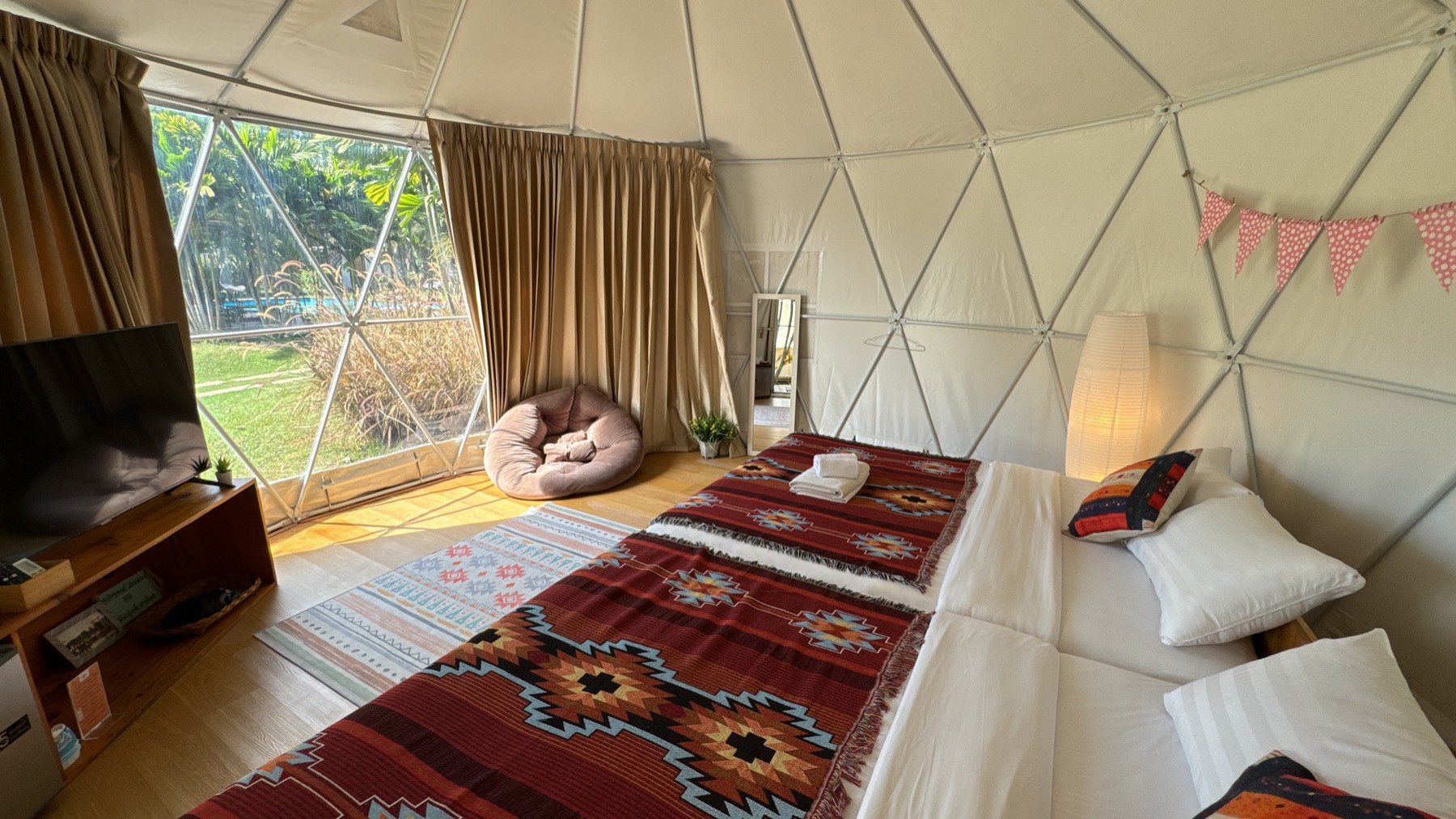 Family Yurt Tent Garden View
