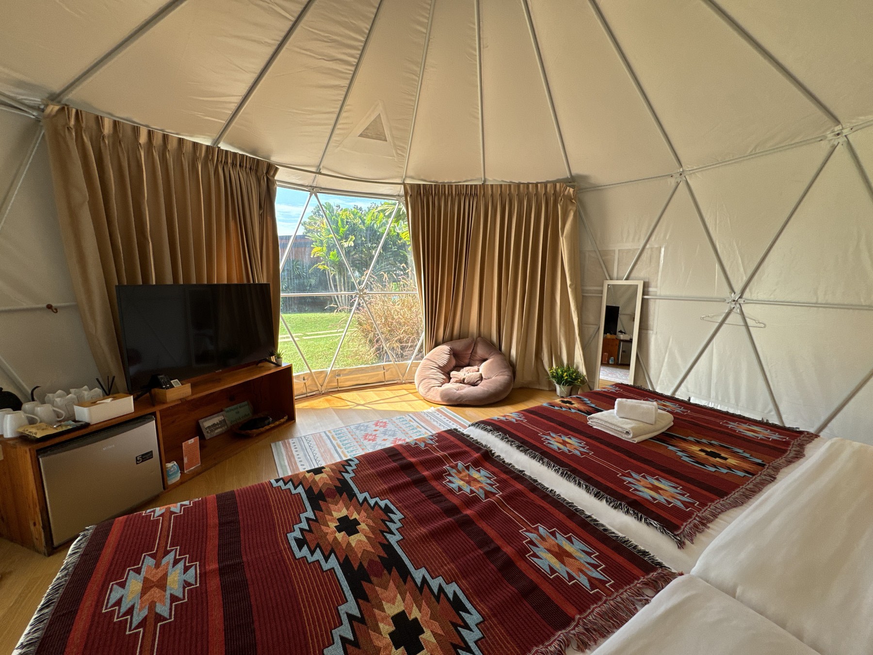 Family Yurt Tent Garden View