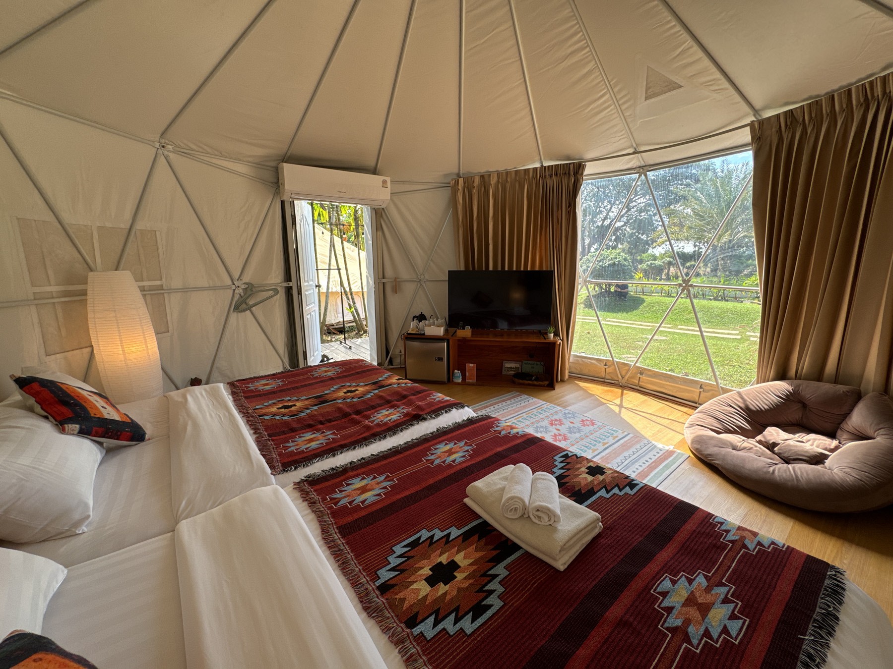 Family Yurt Tent Garden View