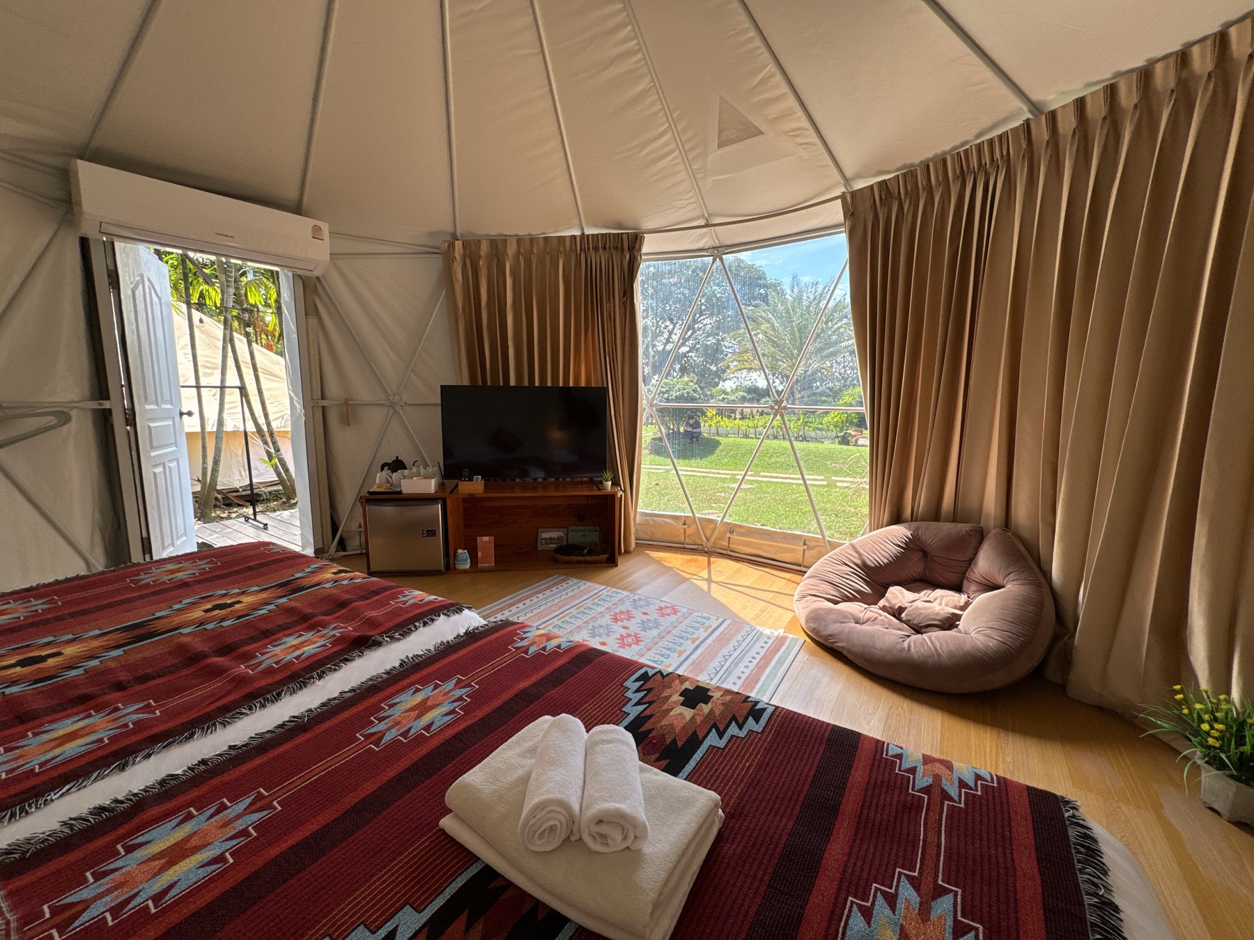 Family Yurt Tent Garden View