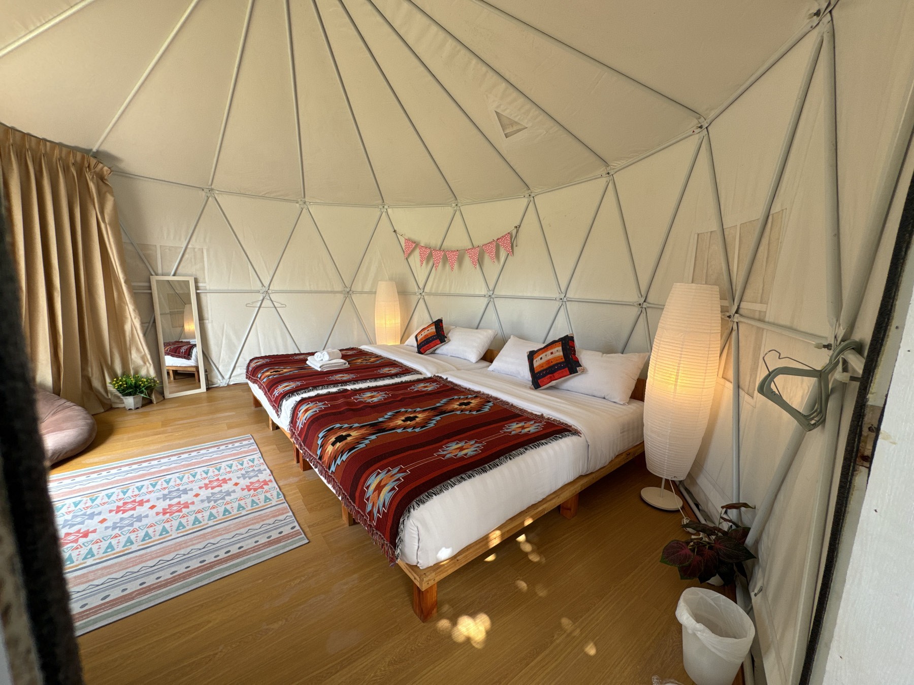 Family Yurt Tent Garden View